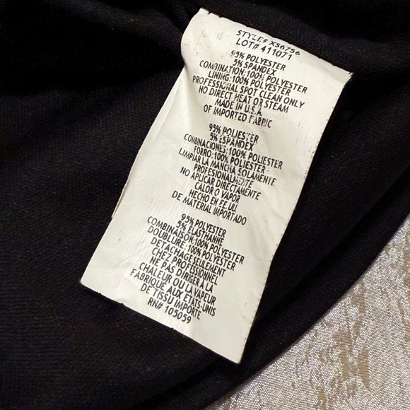 XSCAPE Dress Sz 6 Silver Beaded Black Stretch Mini Illusion Slimming Long Sleeve - Picture 14 of 15